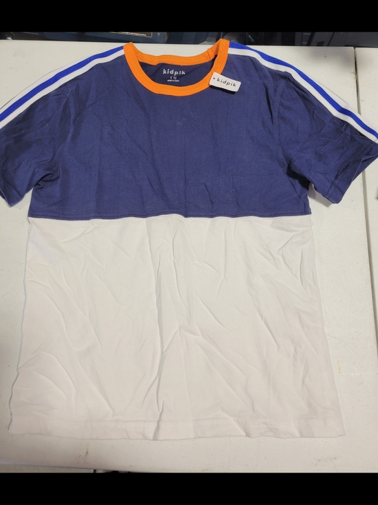 kidpik Other - kidpik Colorblock Navy & White Tee with Orange Trim